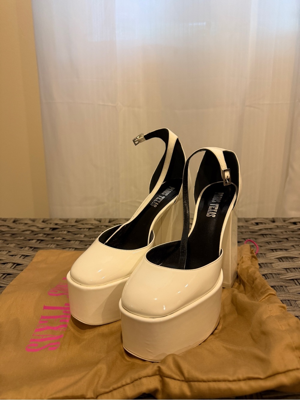 Paris Texas Patent Leather Platform Ankle-Strap Pumps